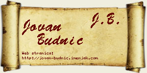 Jovan Budnić vizit kartica